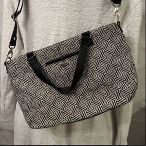 Vintage Jewell by Thirty-One Miles of Style bag black and white design adj strap